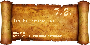 Tordy Eufrozina névjegykártya